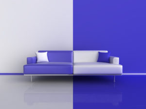 Blue and White Contrast Sofa