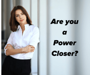 Are you a Power Closer image woman leaning against wall