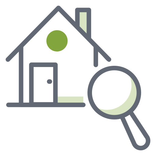 House and magnifying glass icon