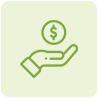 Hand holding coin icon