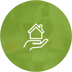 House on hand graphic green